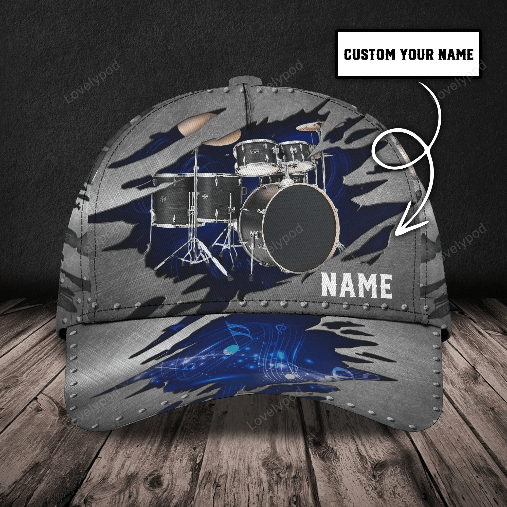 Cool Drum Classic Cap With Drummer Name, Present To Drum Lover, Drum Player Cap Hat For Travel Summer, Drum Cap Trucker Hats Custom Hats Gifts For Men & Women