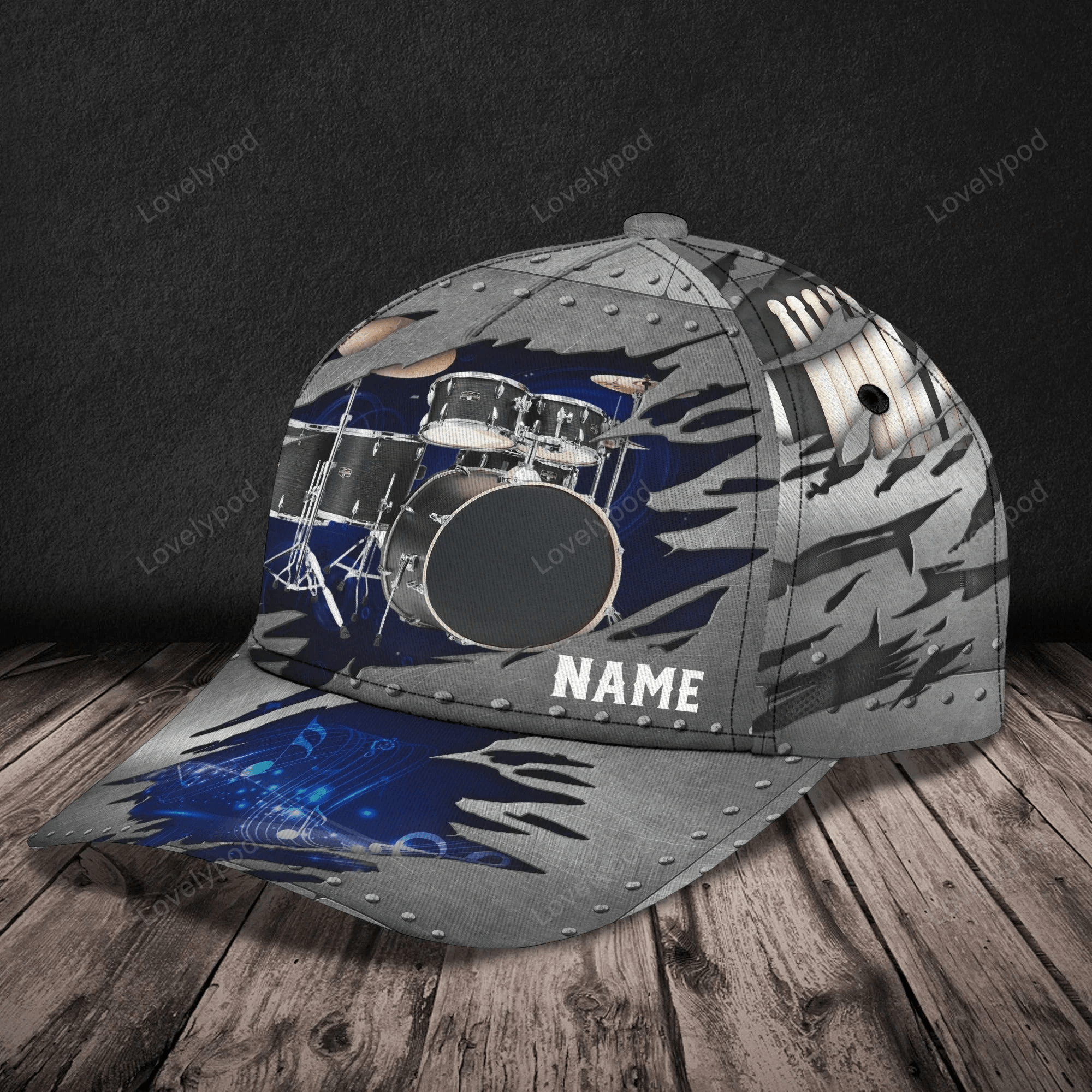 Cool Drum Classic Cap With Drummer Name, Present To Drum Lover, Drum Player Cap Hat For Travel Summer, Drum Cap Trucker Hats Custom Hats Gifts For Men & Women
