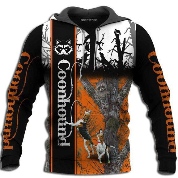 Coonhound Hunting Camo 3D All Over Print Hoodie, Zip Hoodie