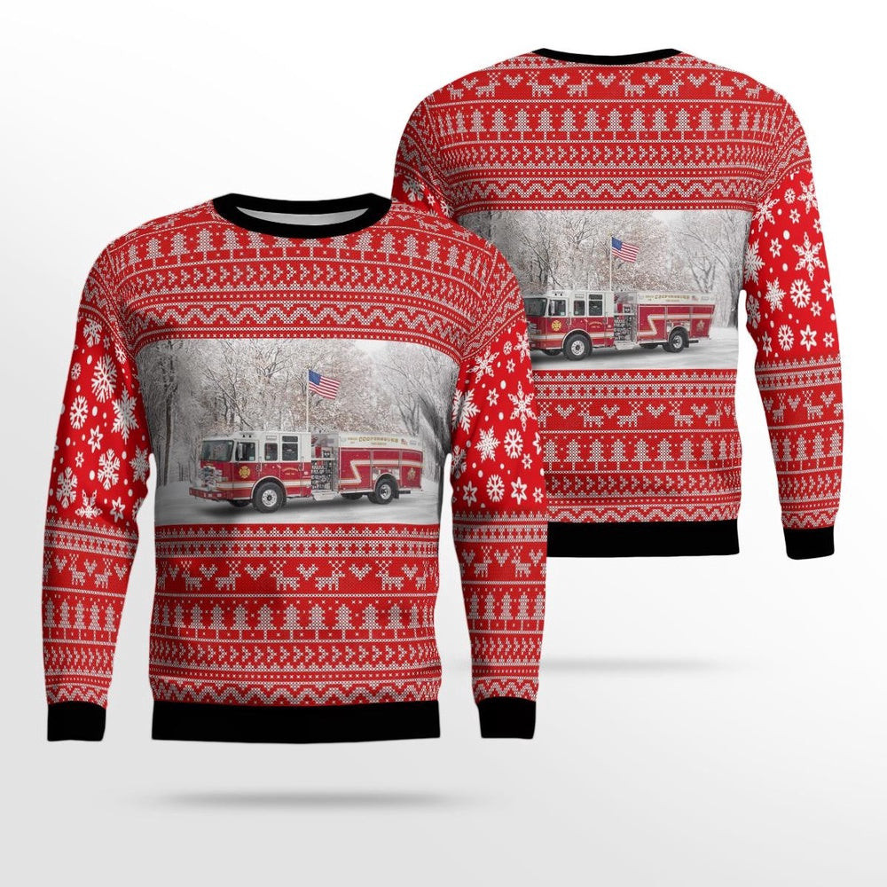 Coopersburg Pennsylvania Coopersburg Fire Company No.1 AOP Ugly Sweater Xmas Unisex Sweater Christmas Gifts For Men Women