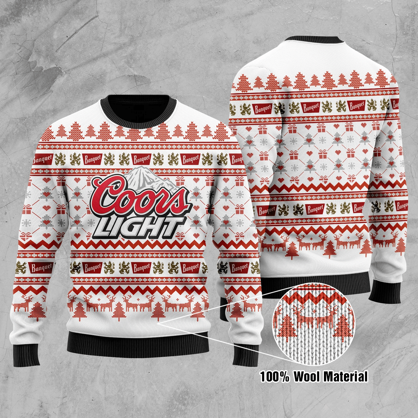 Coors Light 3D Printed Ugly Christmas Sweater Adult 3D Funny Matching for family