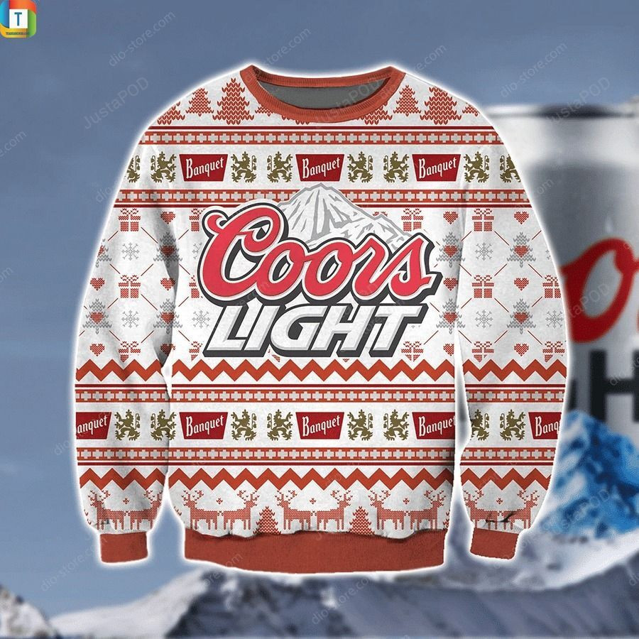 Coors Light Ugly Christmas Sweater Adult 3D Funny Matching for family