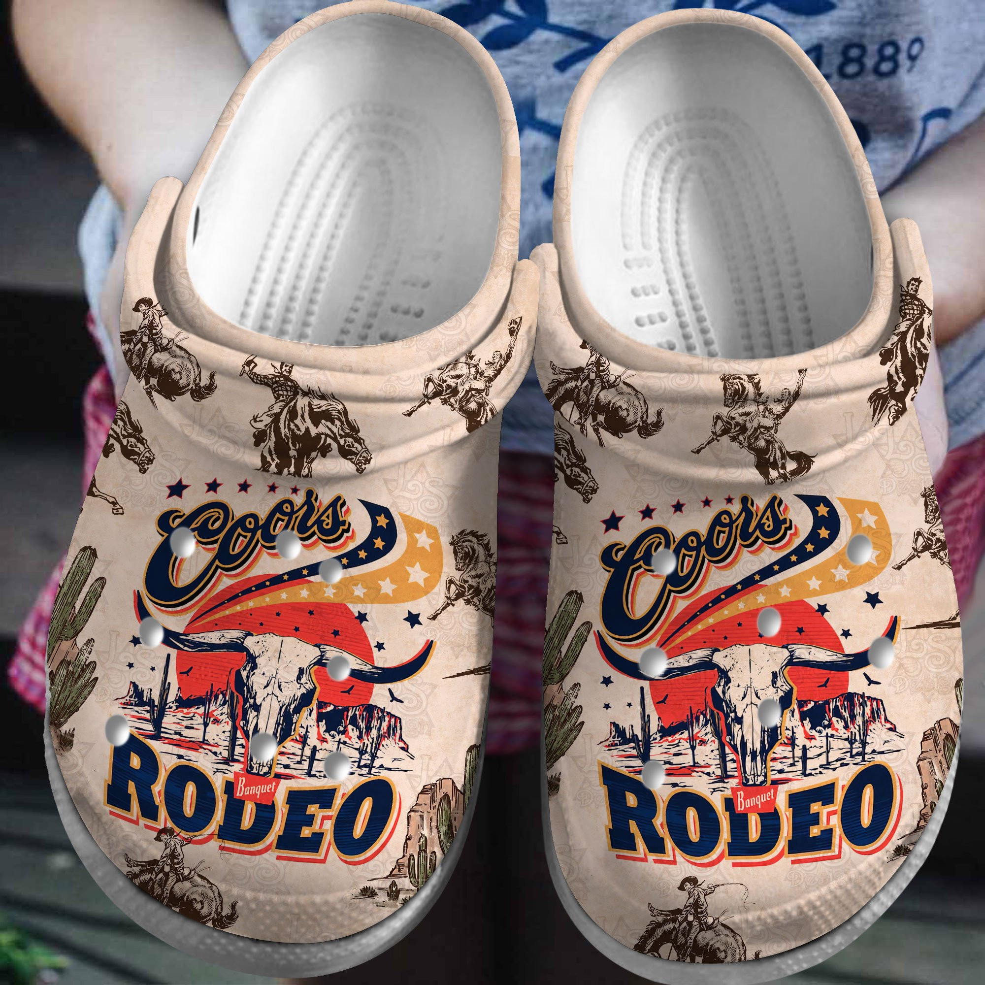 Coors Rodeo Crocs Crocband Clogs Shoes Comfortable For Men Women and Kids
