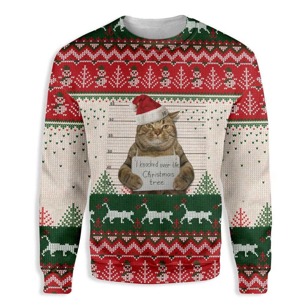 Copy of No Kiss Cat Meow Ugly Christmas Sweater Adult 3D Funny Matching for family