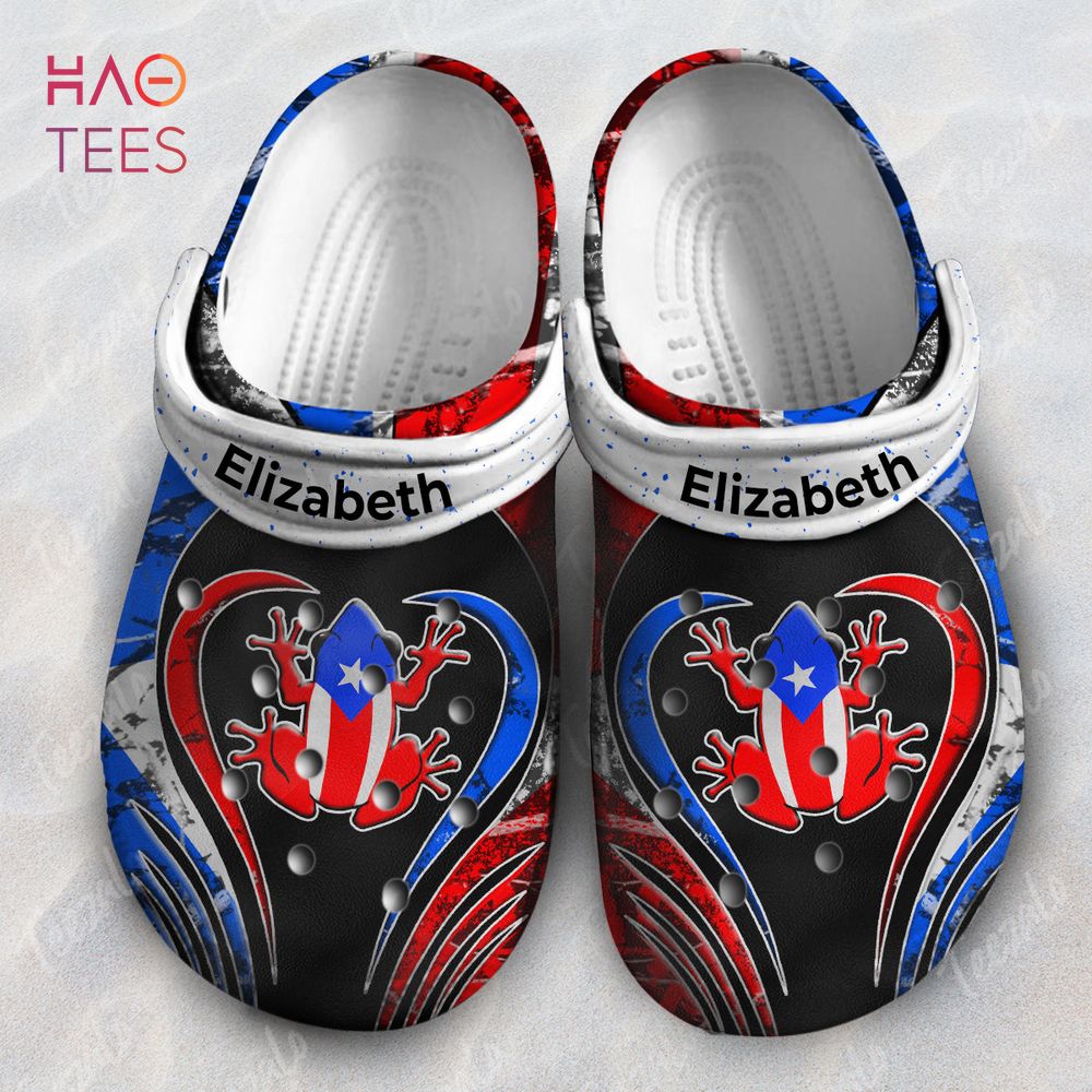 Coqui Puerto Rico Flag Crocs Crocband Clogs Shoes Comfortable For Men Women and Kids