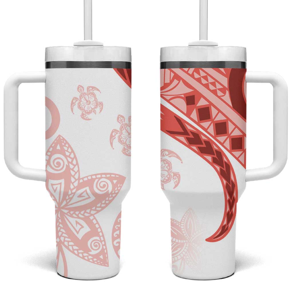 Coral Red Polynesian Tribal Turtle Floral Custom Stanley Cup 40 oz 30 oz Tumbler With HandleTVC2301390