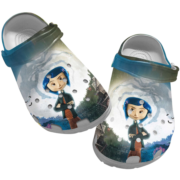 Coraline Cartoon Crocs Crocband Clogs Shoes Comfortable For Men Women and Kids