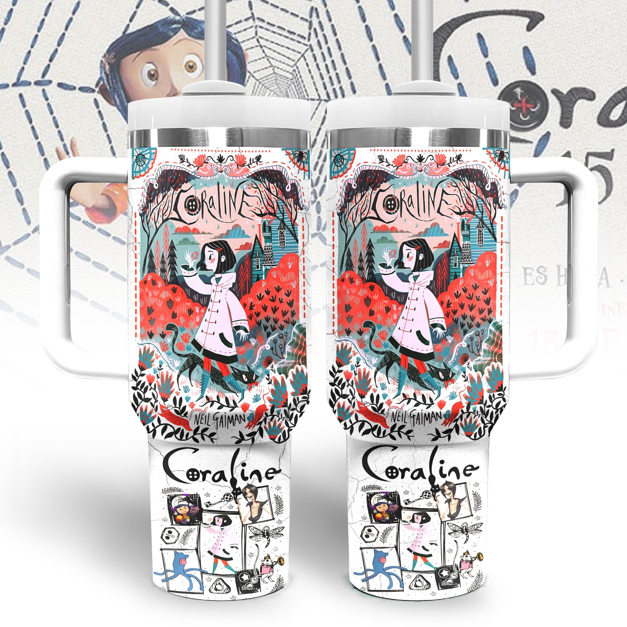 Coraline Cartoon Custom Stanley Cup 40 oz 30 oz Tumbler With HandleTVC2301329