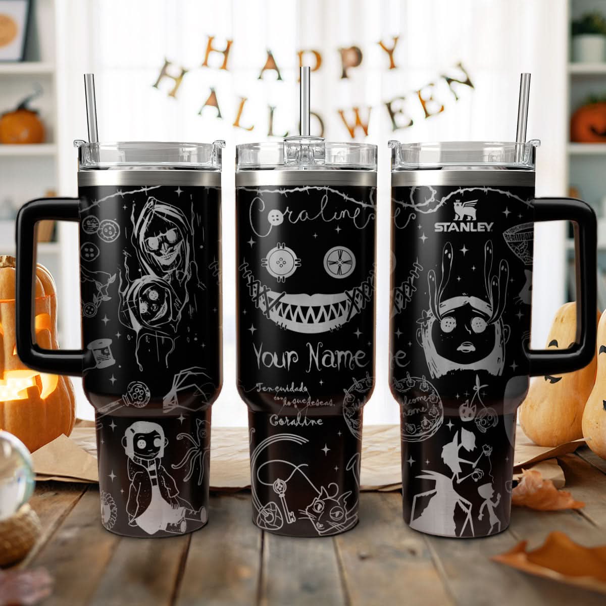 Coraline Cartoon Custom Stanley Cup 40 oz 30 oz Tumbler With HandleTVC2301446