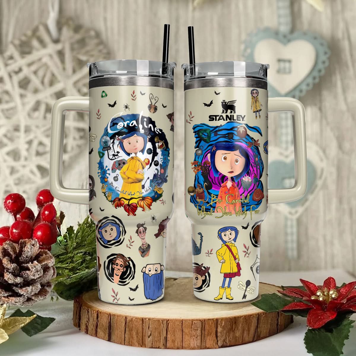 Coraline Cartoon Custom Stanley Cup 40 oz 30 oz Tumbler With HandleTVC2301446