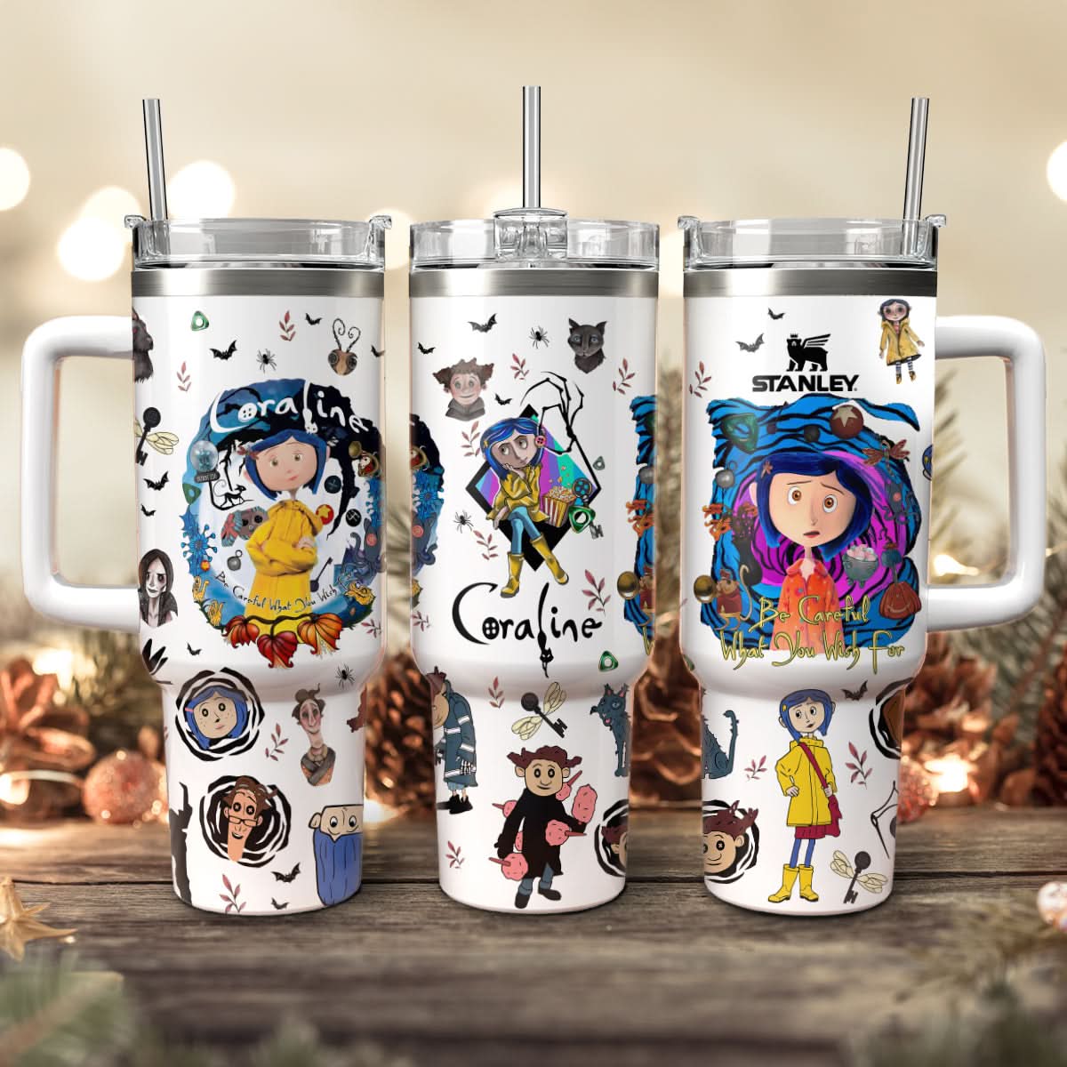 Coraline Cartoon Custom Stanley Cup 40 oz 30 oz Tumbler With HandleTVC2301447