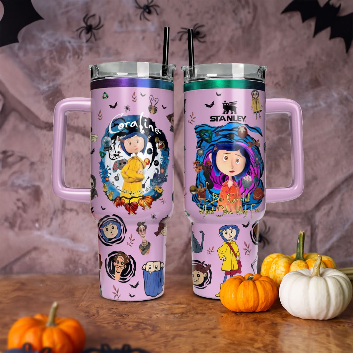Coraline Cartoon Custom Stanley Cup 40 oz 30 oz Tumbler With HandleTVC2301447