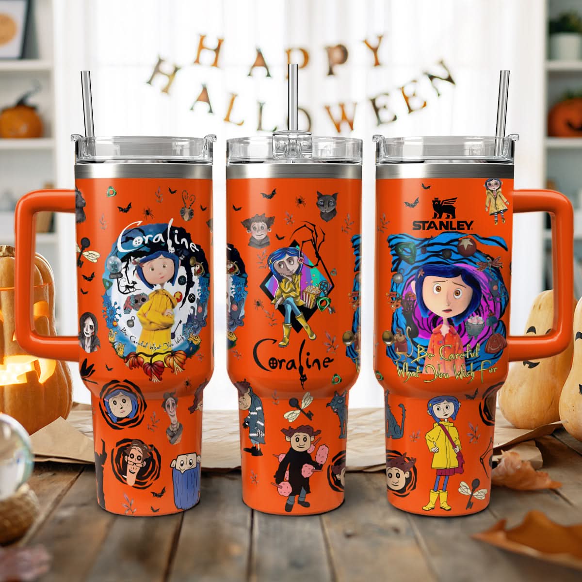 Coraline Cartoon Custom Stanley Cup 40 oz 30 oz Tumbler With HandleTVC2301447