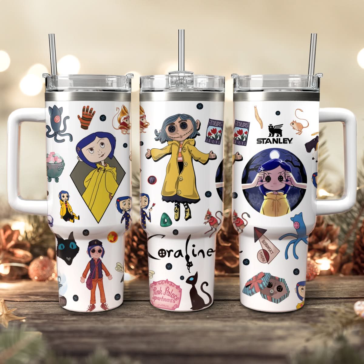 Coraline Cartoon Custom Stanley Cup 40 oz 30 oz Tumbler With HandleTVC2301448