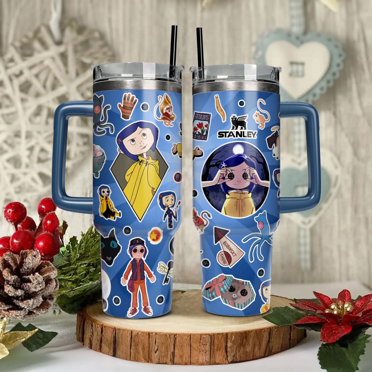Coraline Cartoon Custom Stanley Cup 40 oz 30 oz Tumbler With HandleTVC2301448 - Image 2