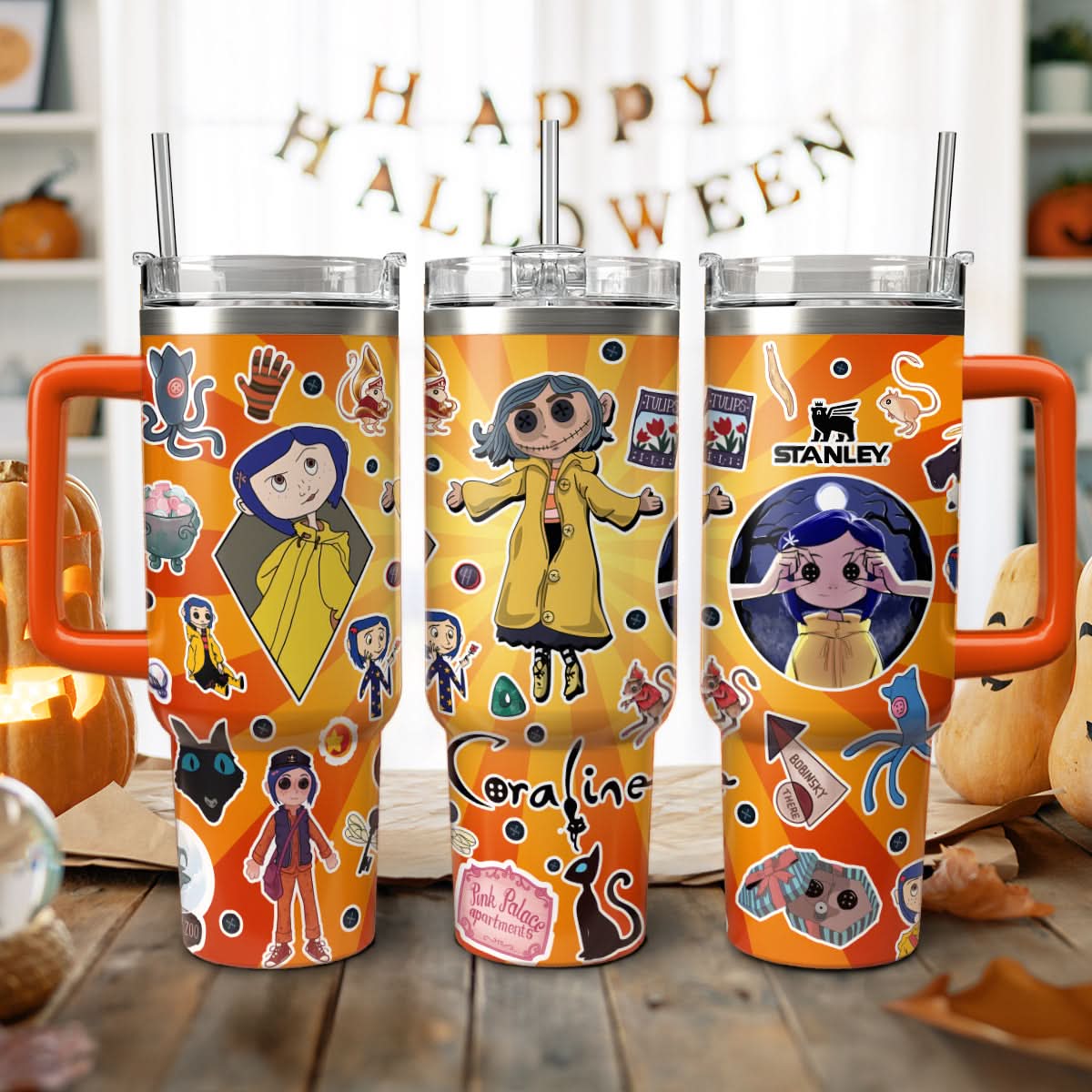 Coraline Cartoon Custom Stanley Cup 40 oz 30 oz Tumbler With HandleTVC2301448