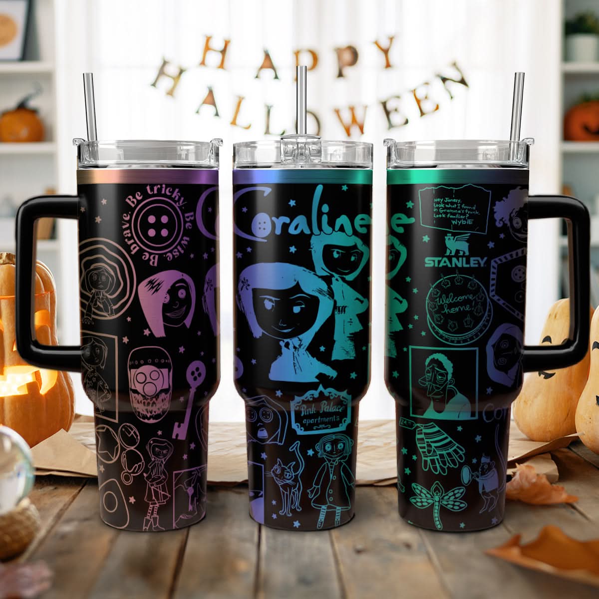 Coraline Cartoon Custom Stanley Cup 40 oz 30 oz Tumbler With HandleTVC2301449