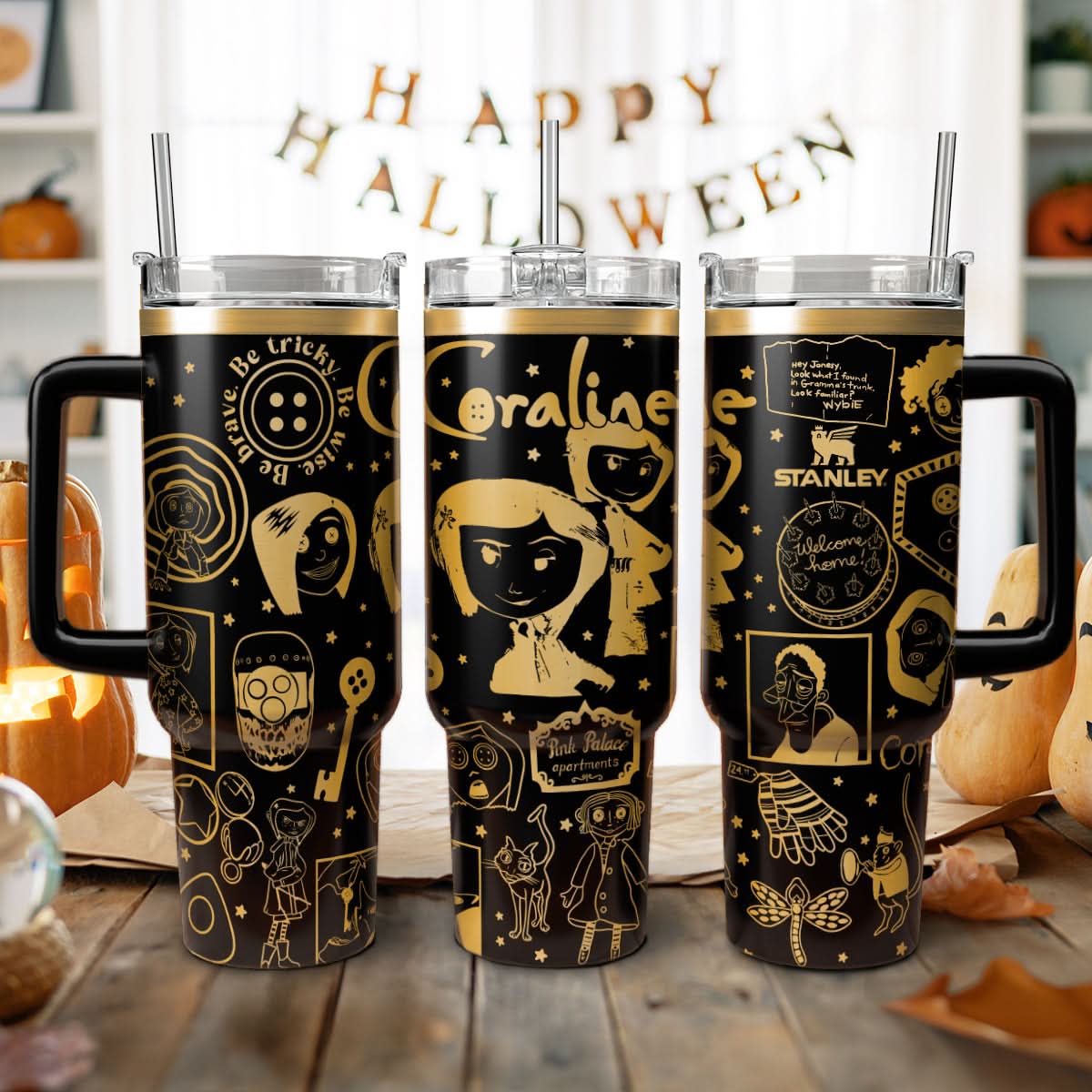 Coraline Cartoon Custom Stanley Cup 40 oz 30 oz Tumbler With HandleTVC2301449