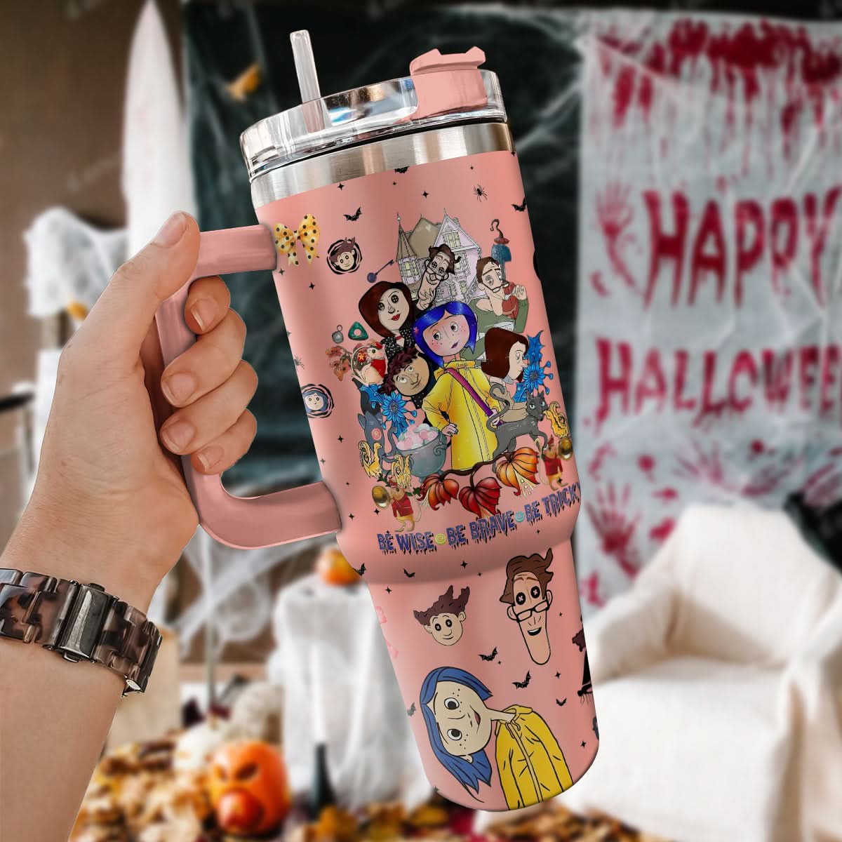 Coraline Cartoon Custom Stanley Cup 40 oz 30 oz Tumbler With HandleTVC2301449