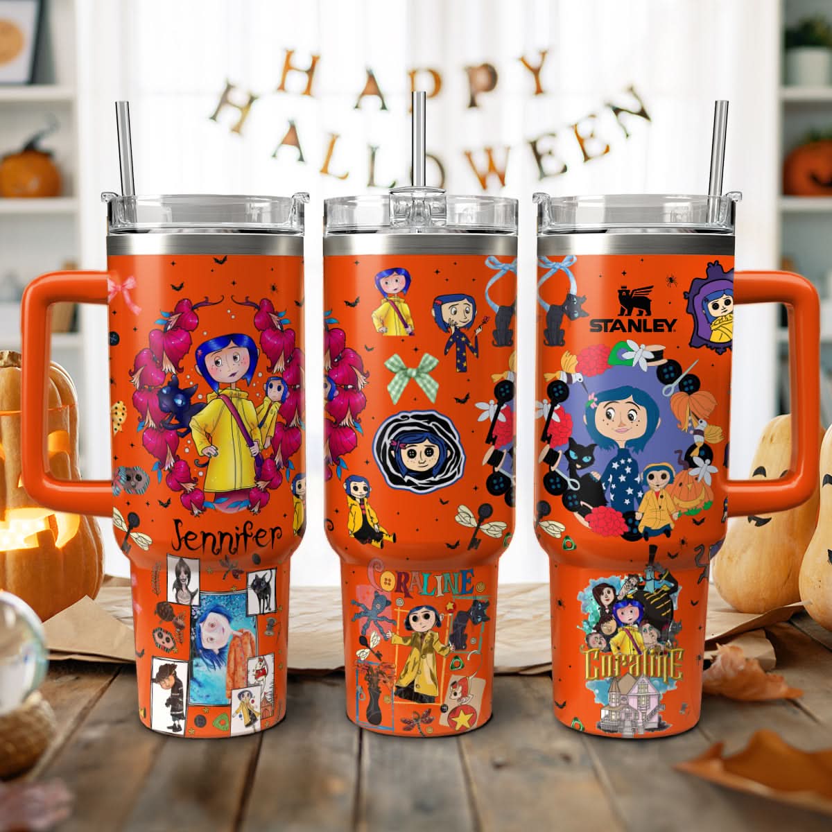 Coraline Cartoon Custom Stanley Cup 40 oz 30 oz Tumbler With HandleTVC2301451