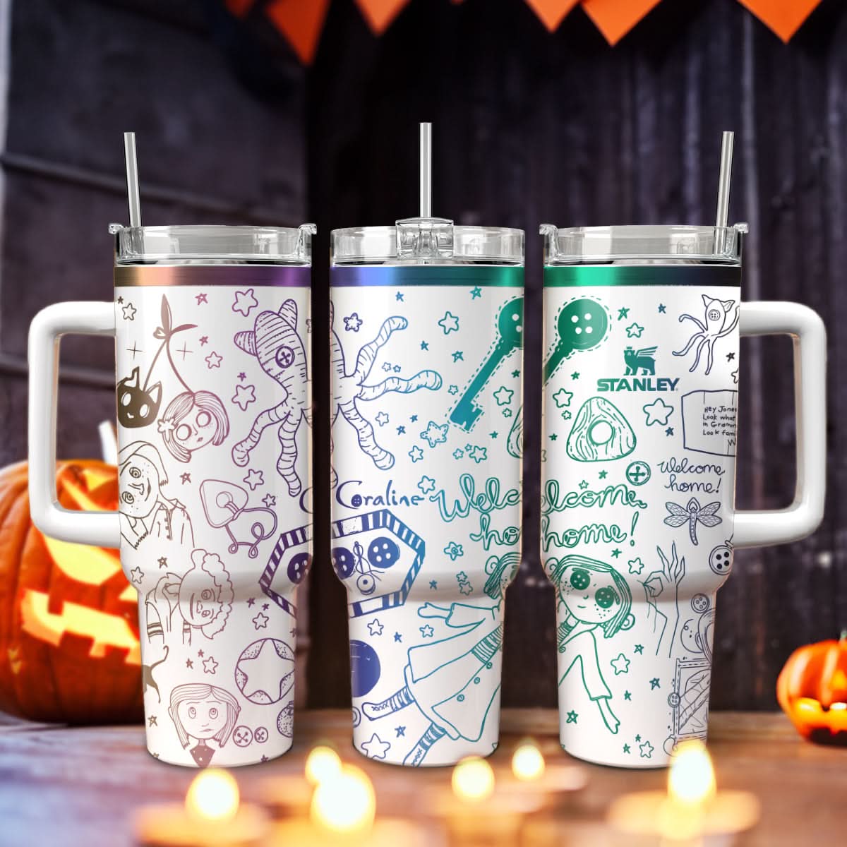 Coraline Cartoon Custom Stanley Cup 40 oz 30 oz Tumbler With HandleTVC2301451