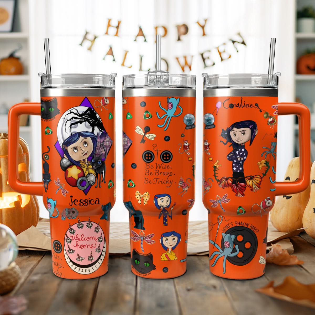 Coraline Cartoon Custom Stanley Cup 40 oz 30 oz Tumbler With HandleTVC2301453