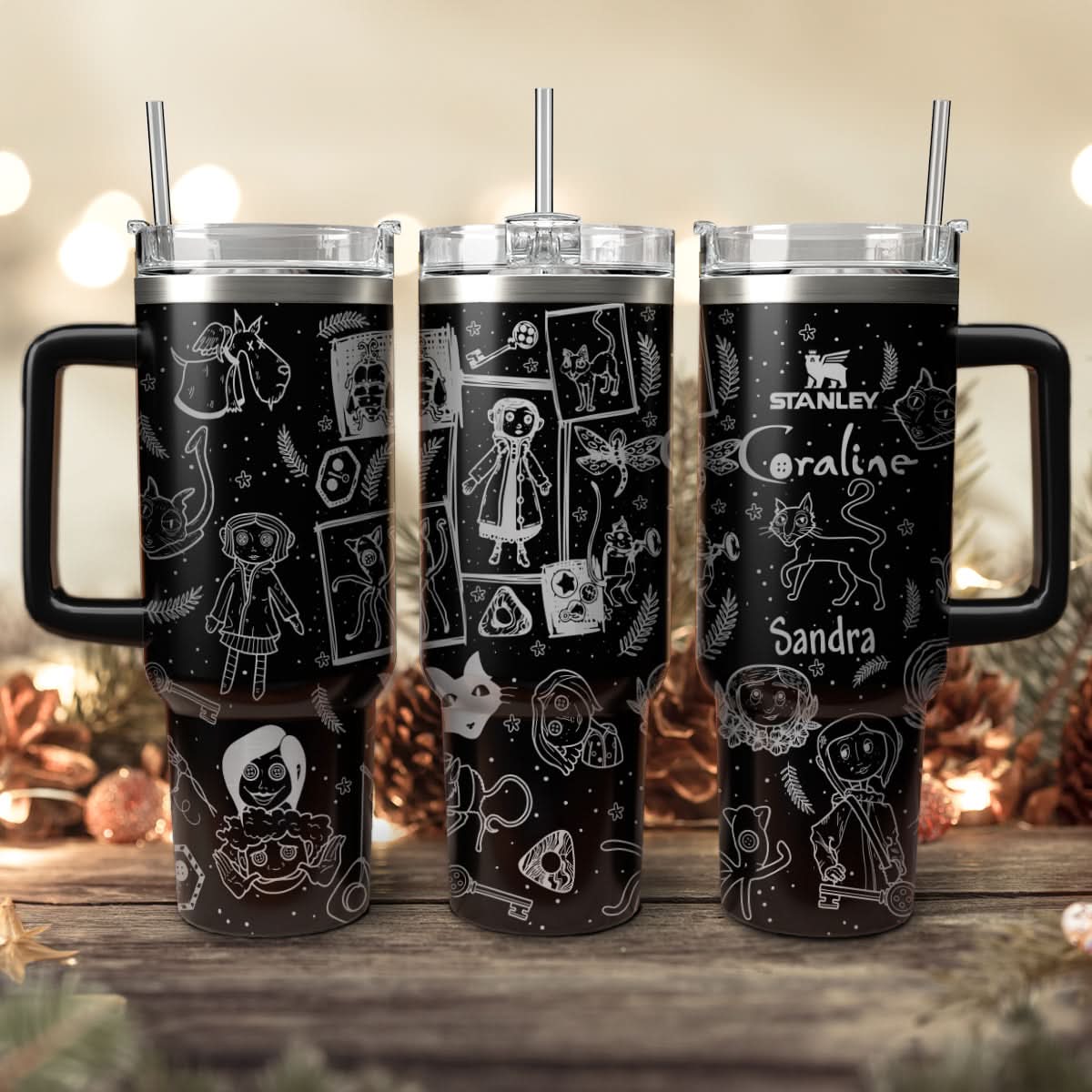 Coraline Cartoon Custom Stanley Cup 40 oz 30 oz Tumbler With HandleTVC2301453
