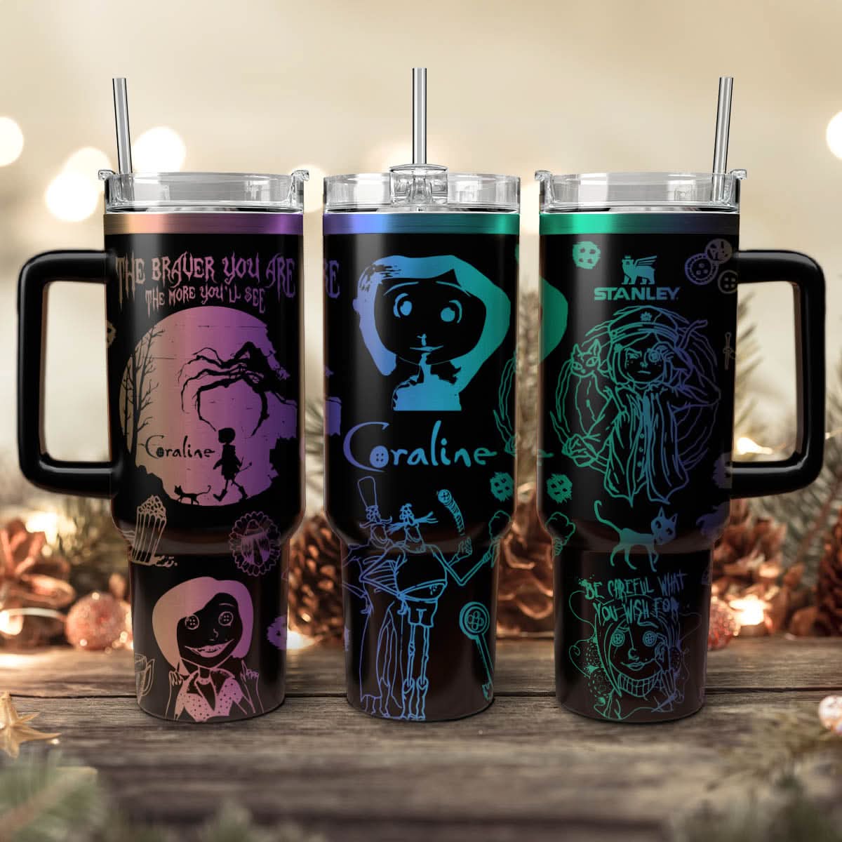 Coraline Cartoon Custom Stanley Cup 40 oz 30 oz Tumbler With HandleTVC2301454