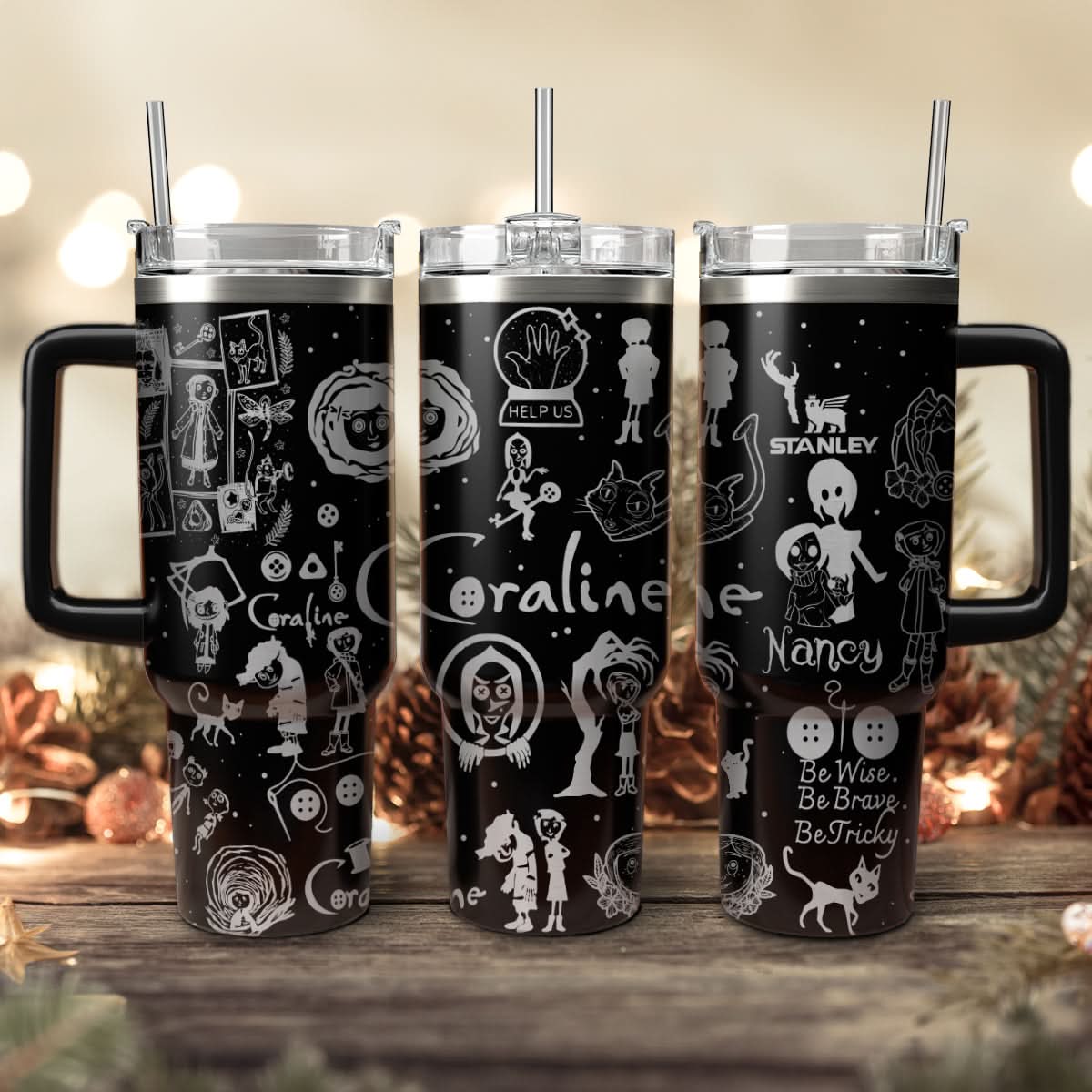 Coraline Cartoon Custom Stanley Cup 40 oz 30 oz Tumbler With HandleTVC2301454