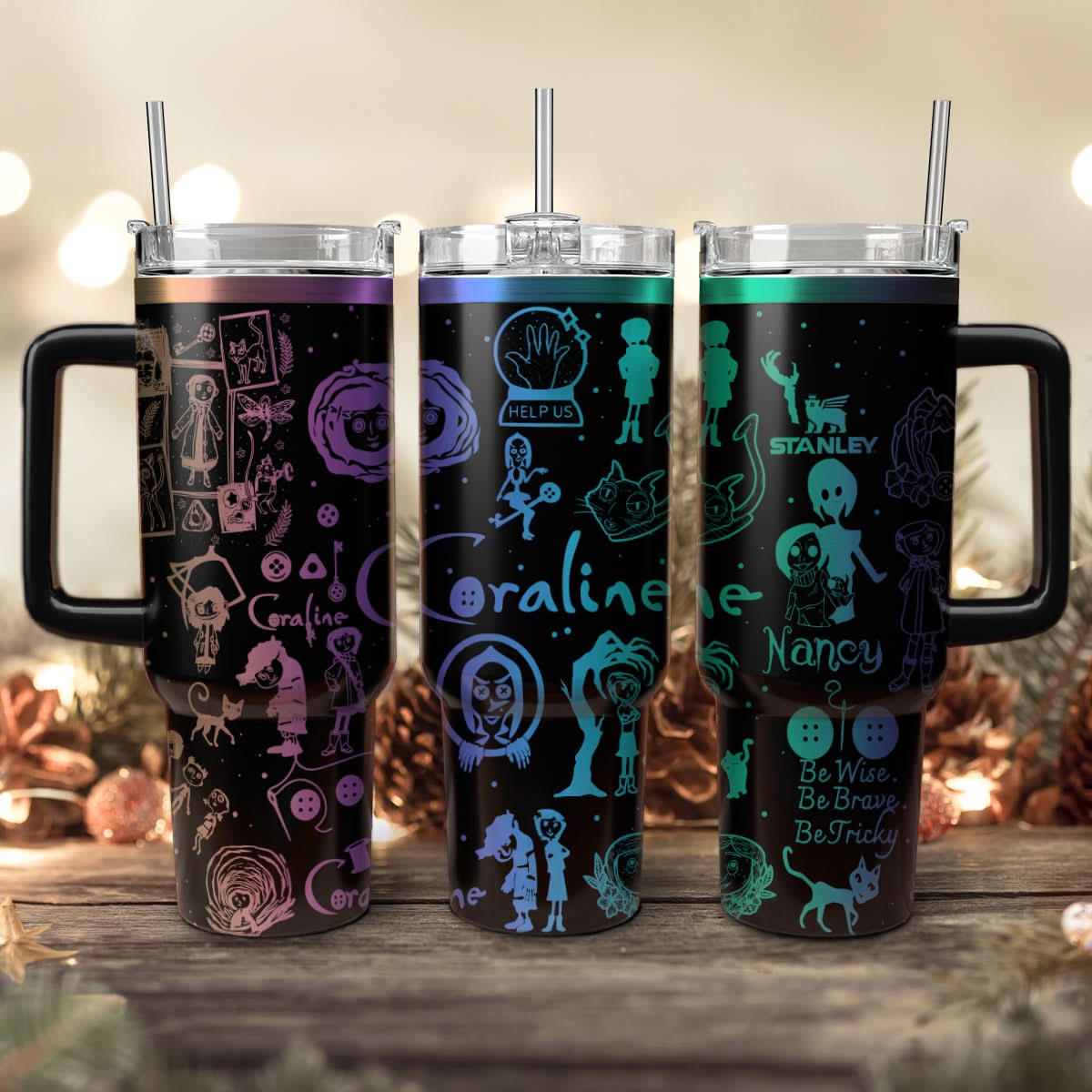 Coraline Cartoon Custom Stanley Cup 40 oz 30 oz Tumbler With HandleTVC2301454