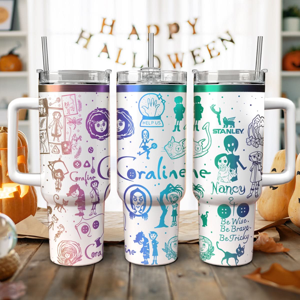 Coraline Cartoon Custom Stanley Cup 40 oz 30 oz Tumbler With HandleTVC2301454