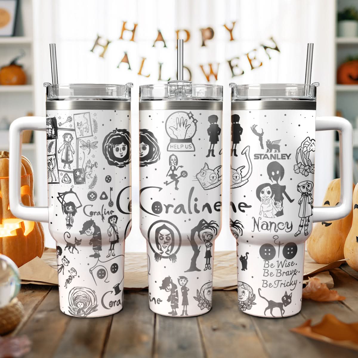 Coraline Cartoon Custom Stanley Cup 40 oz 30 oz Tumbler With HandleTVC2301454