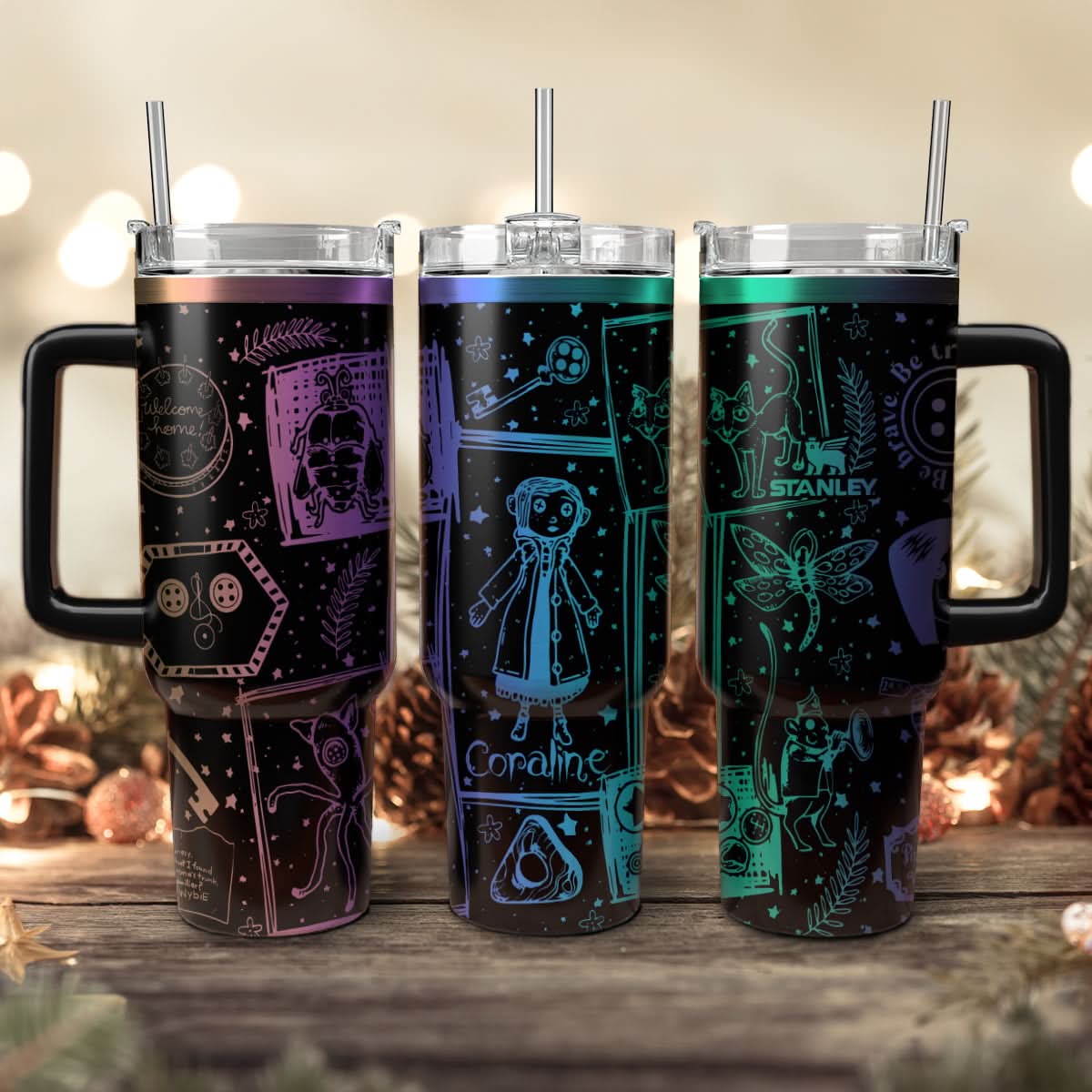 Coraline Cartoon Custom Stanley Cup 40 oz 30 oz Tumbler With HandleTVC2301456