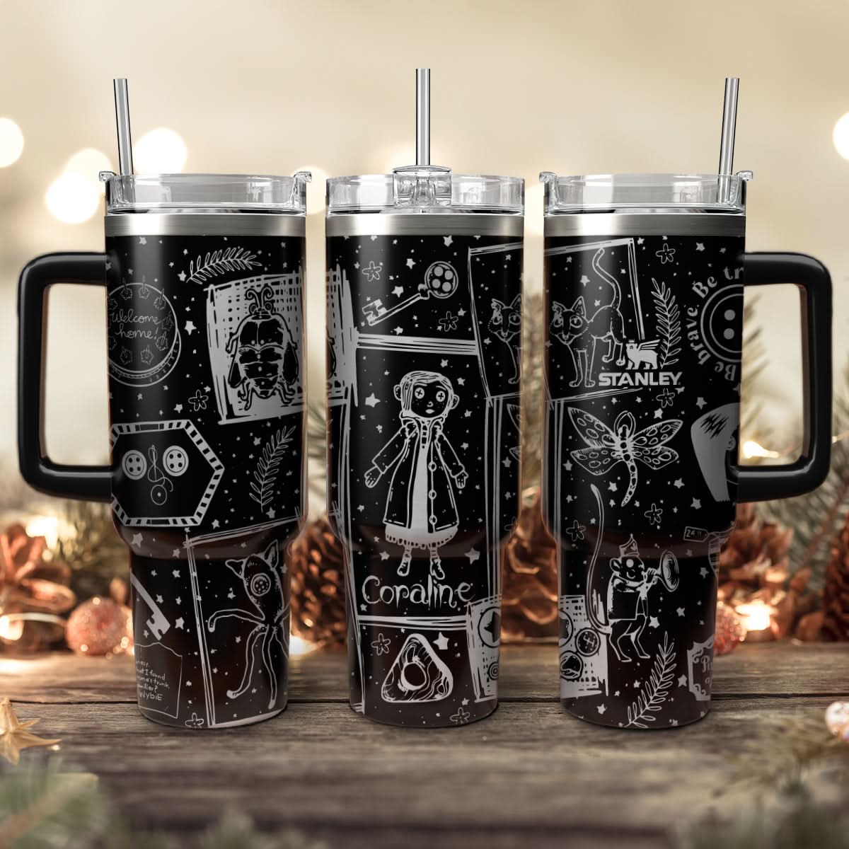 Coraline Cartoon Custom Stanley Cup 40 oz 30 oz Tumbler With HandleTVC2301456