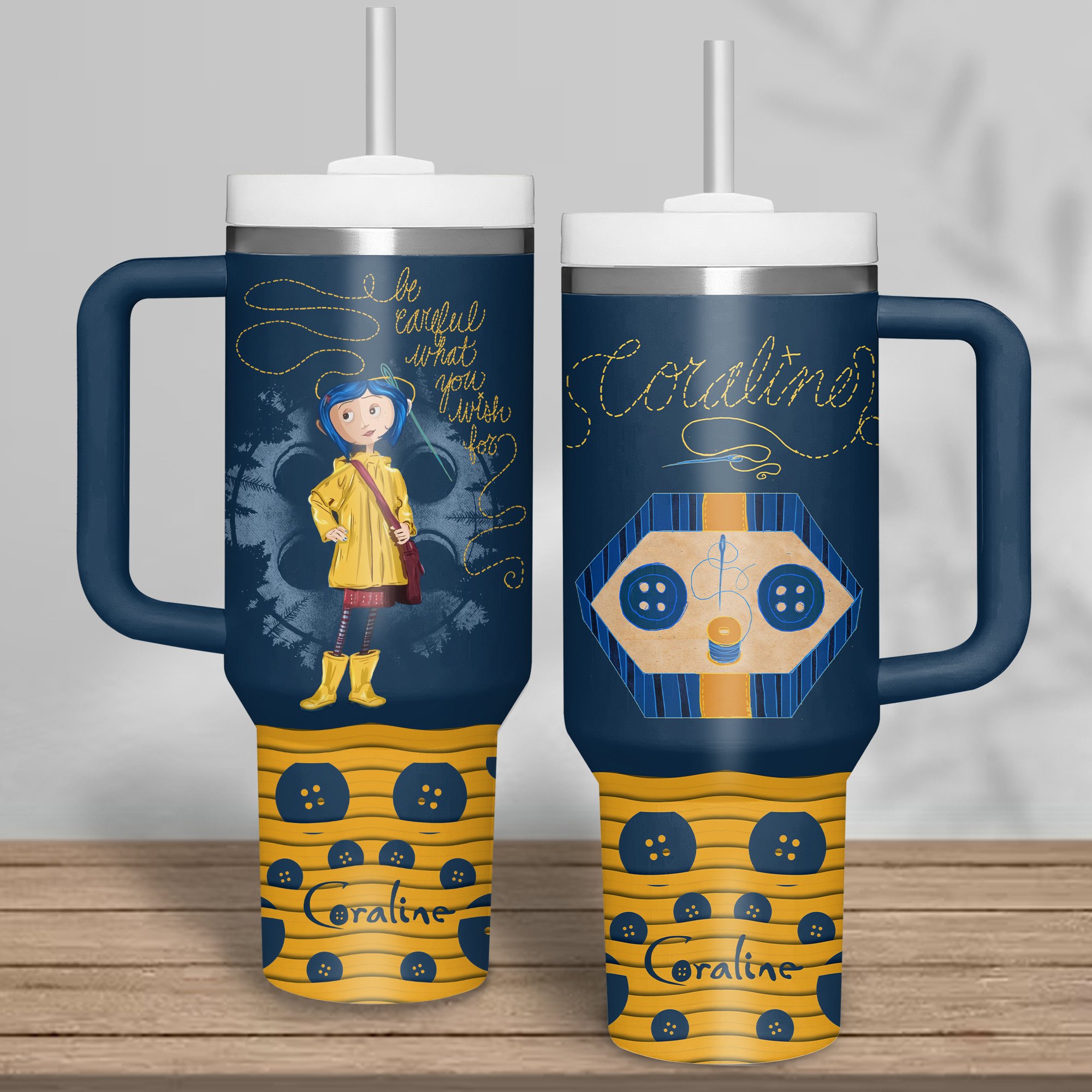 Coraline Cartoon Custom Stanley Cup 40 oz 30 oz Tumbler With HandleTVC2301508