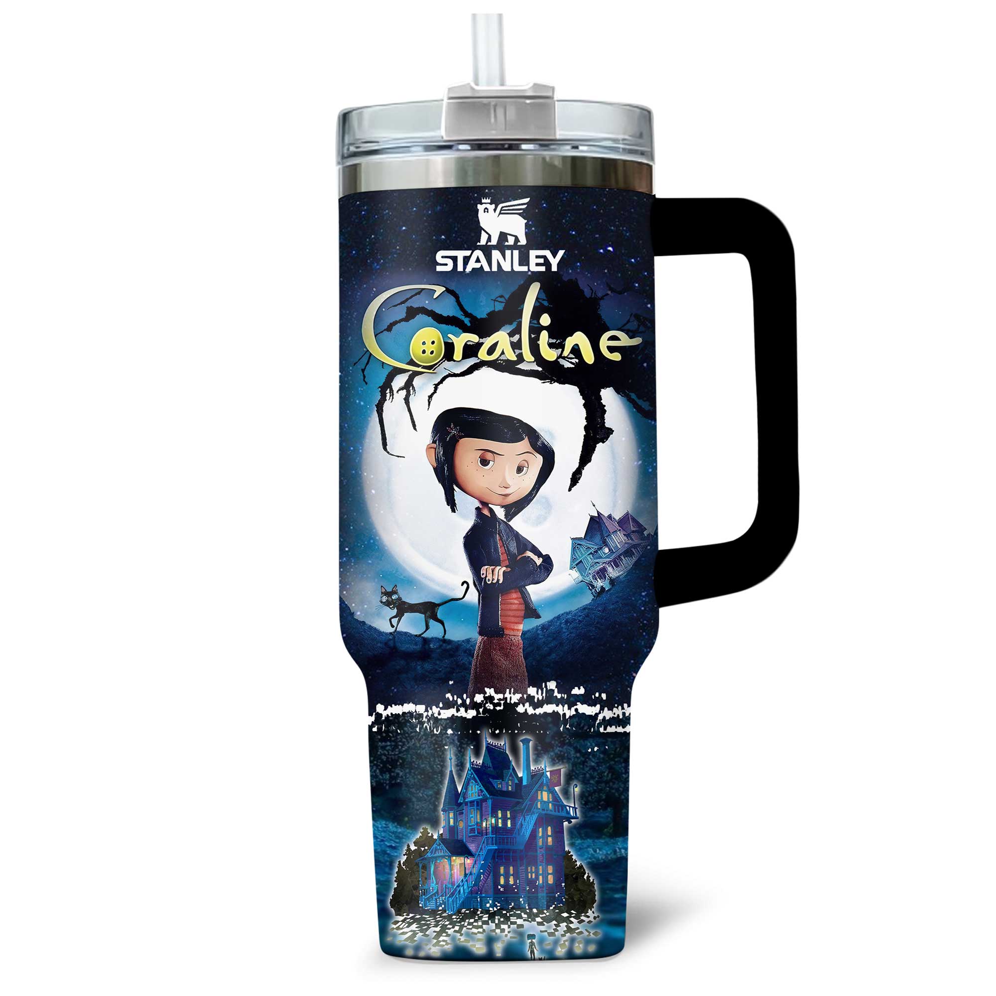 Coraline Custom Stanley Cup 40 oz 30 oz Tumbler With HandleTVC230192 - Image 2