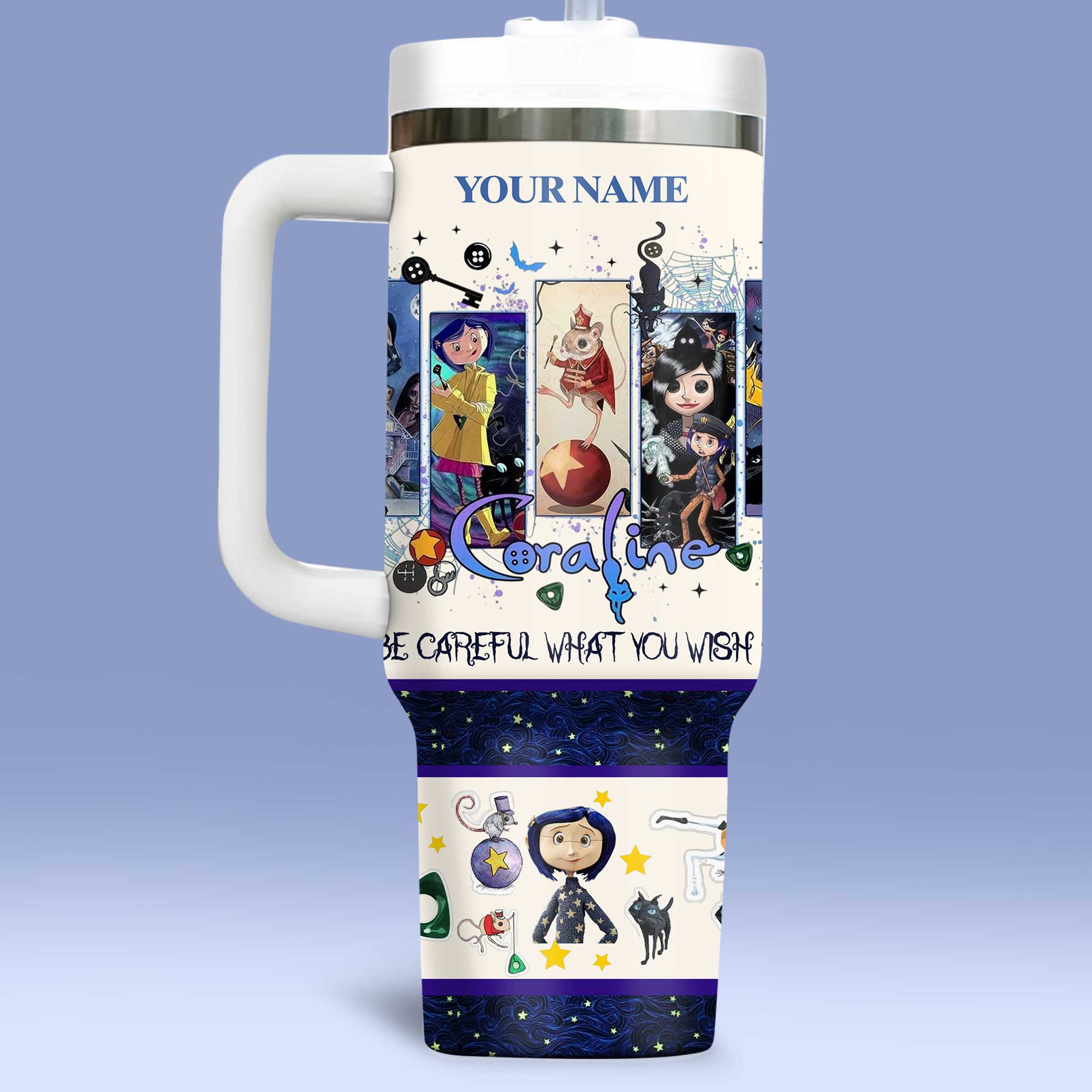 Coraline Custom Stanley Cup 40 oz 30 oz Tumbler With HandleTVC230193 - Image 4