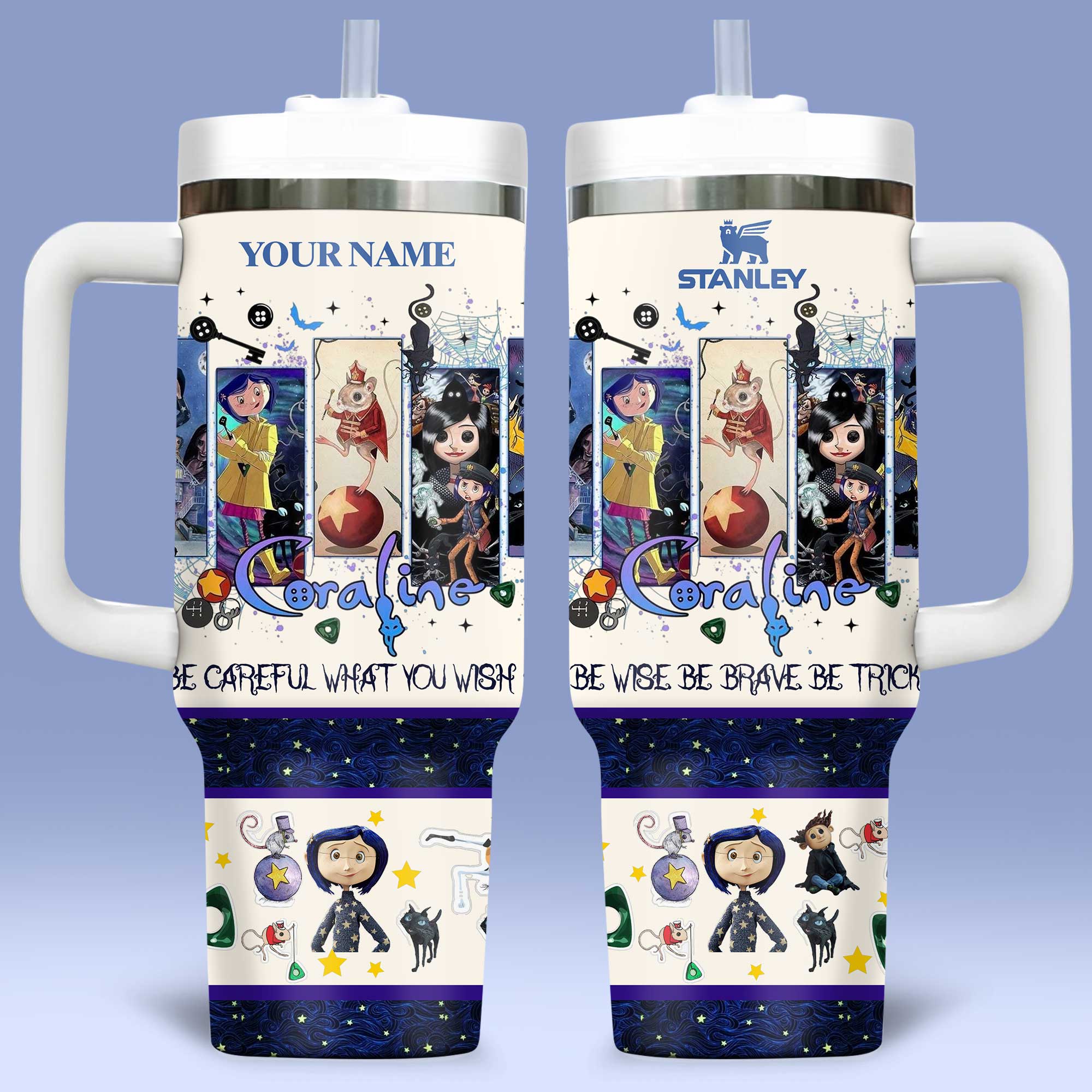 Coraline Custom Stanley Cup 40 oz 30 oz Tumbler With HandleTVC230193 - Image 2