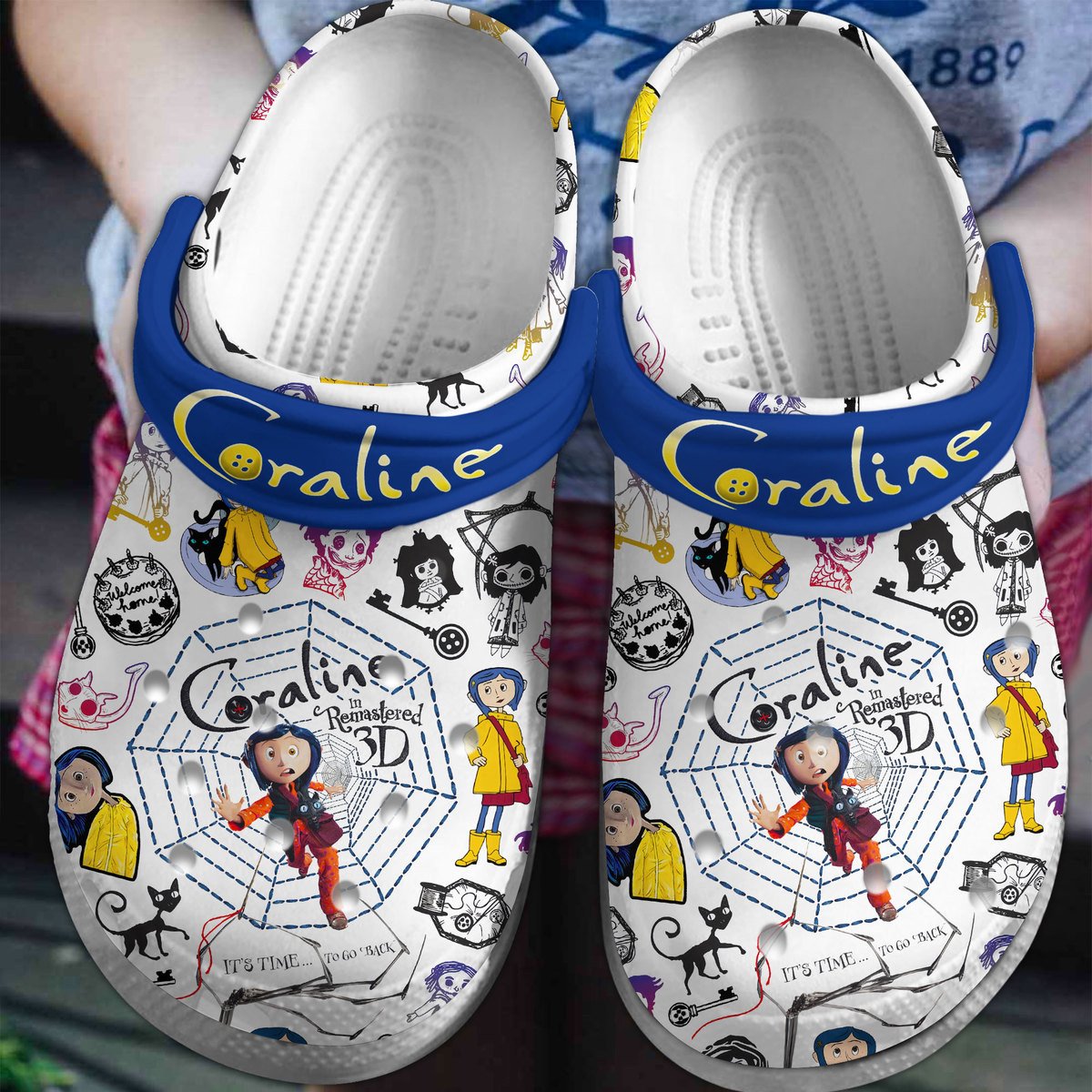 Coraline Movie Crocs Crocband Clogs Shoes Comfortable For Men Women and Kids