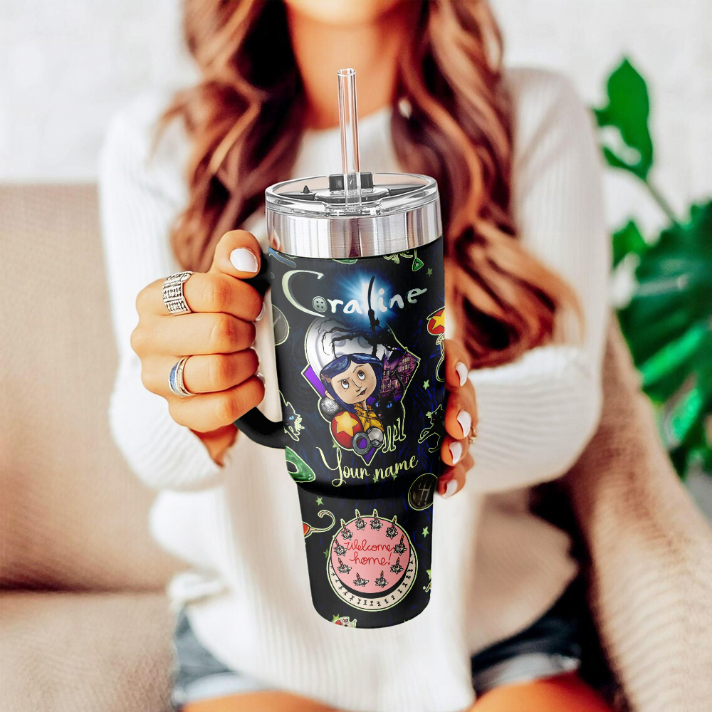 Coraline x Halloween Custom Stanley Cup 40 oz 30 oz Tumbler With HandleTVC2301126 - Image 2