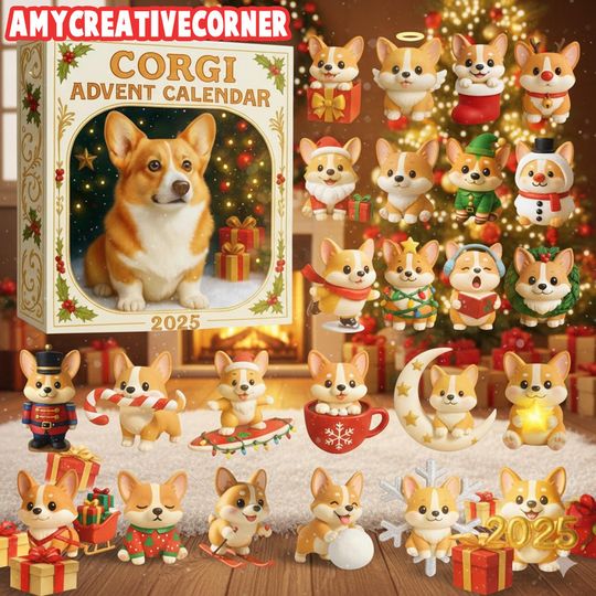 Corgi Advent Calendar 2025, Mini Dog Figurine Set, Christmas Countdown Gift, Puppy Lover Decor - Image 7