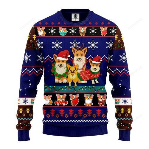 Corgi Cute Noel Mc Ugly Christmas Sweater Adult 3D Funny Matching for family