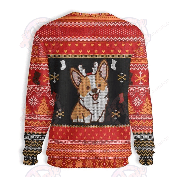 Corgi Dog Merry Corgmas Ugly Christmas Sweater Adult 3D Funny Matching for family