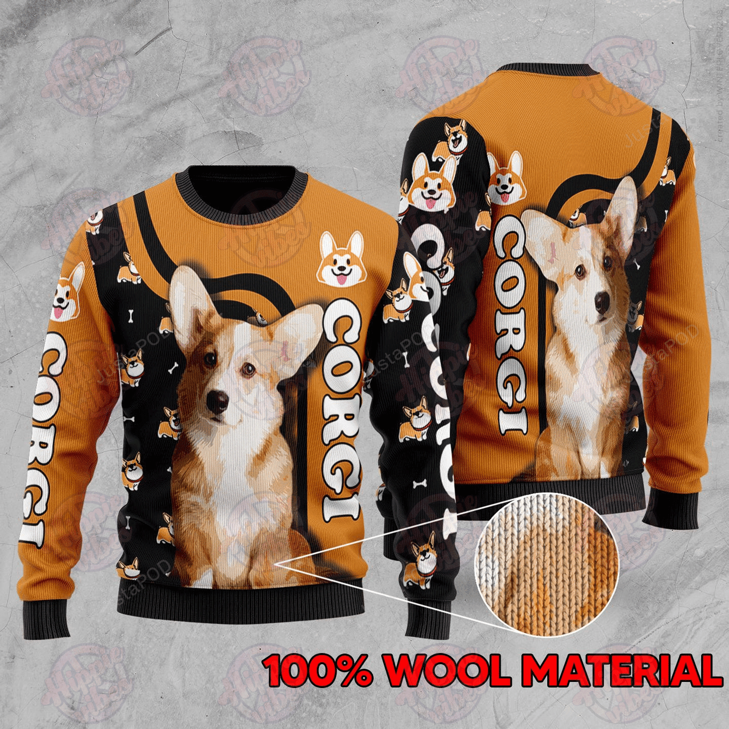 Corgi Dog Ugly Christmas Sweater Adult 3D Funny Matching for family