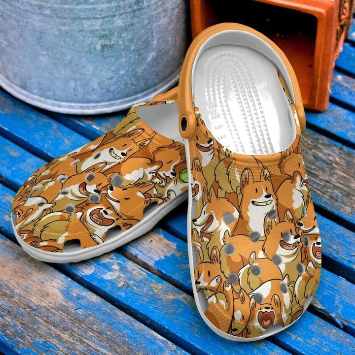 Corgi Faces Classic Clogs Shoes