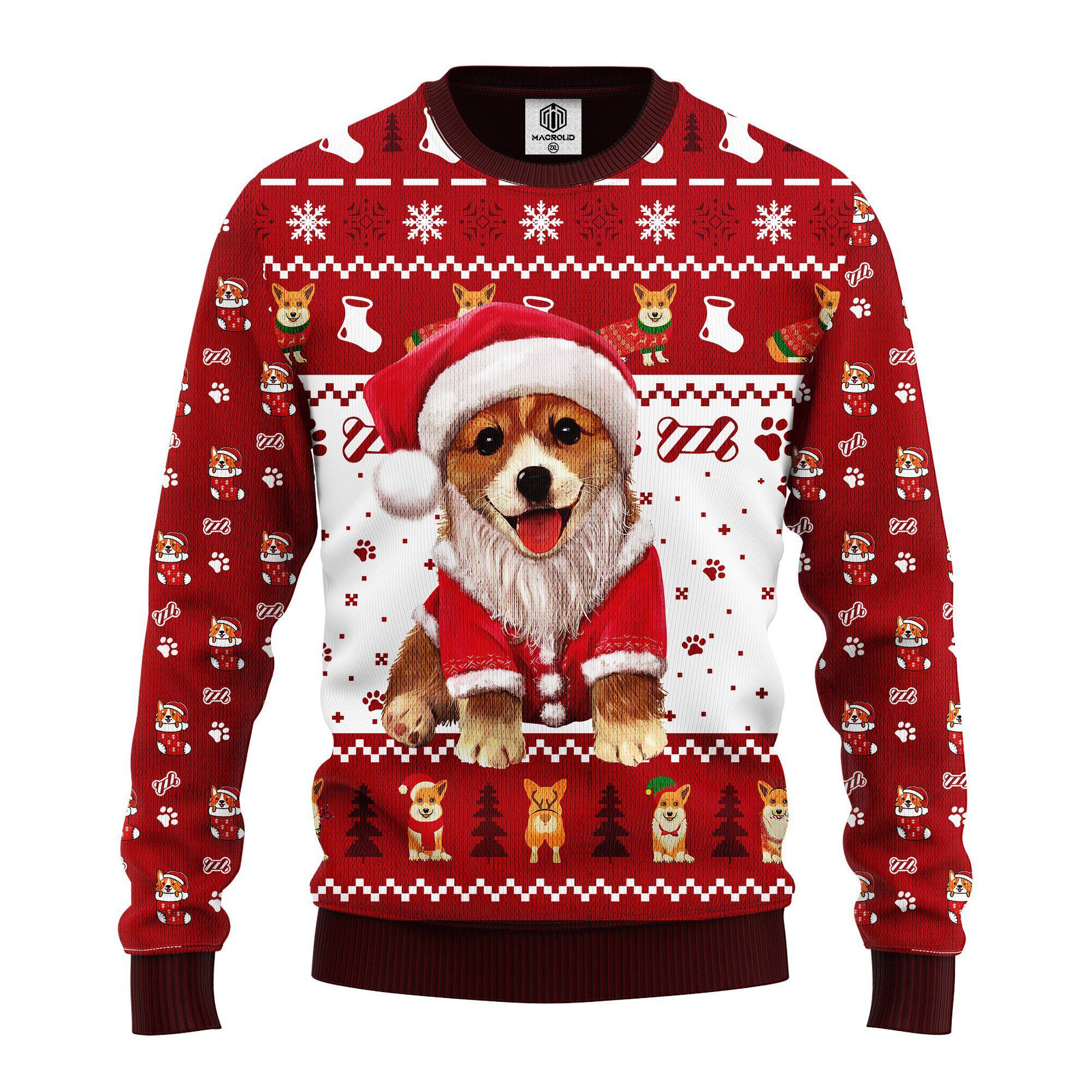Corgi Noel Cute Ugly Christmas Sweater Adult 3D Funny Matching for family