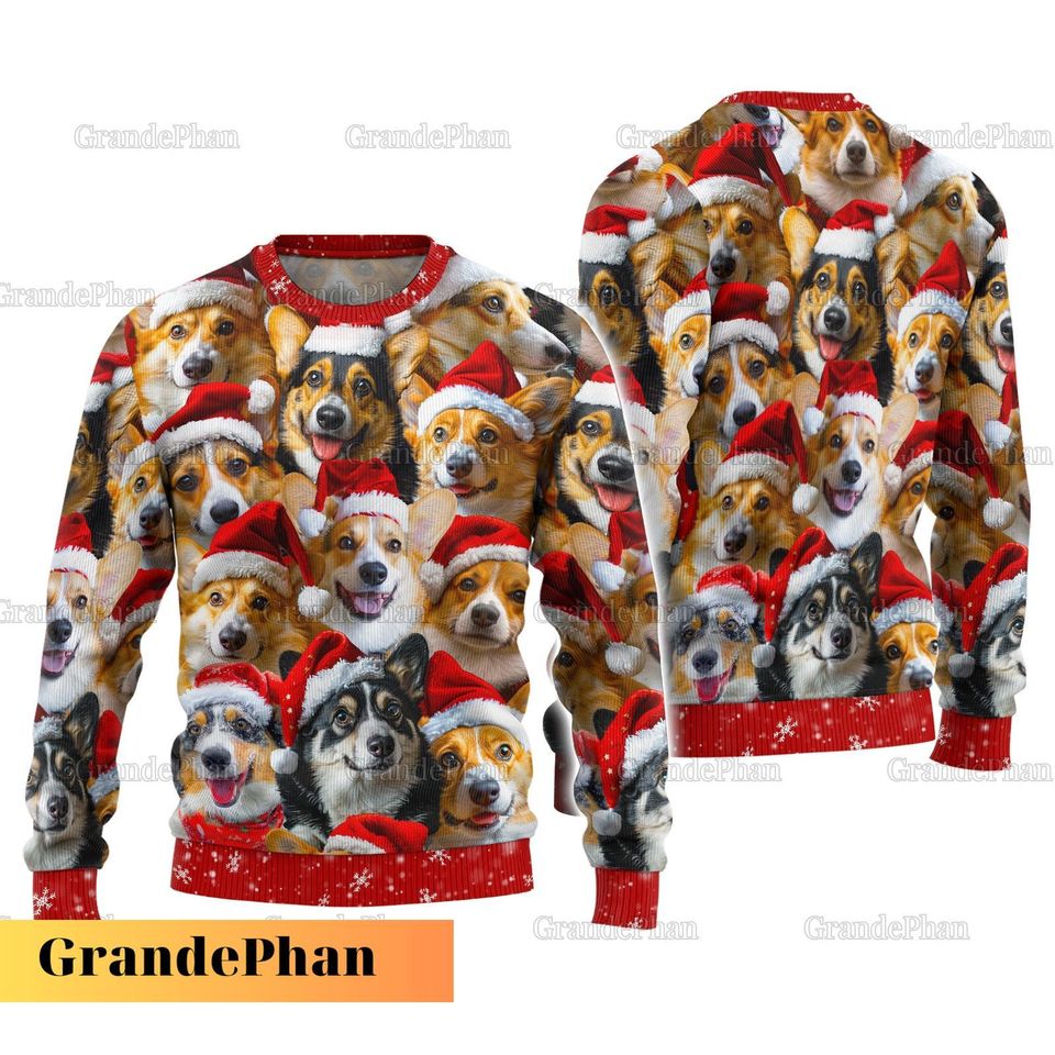 Corgi Santa Christmas Sweater, Ugly Sweater