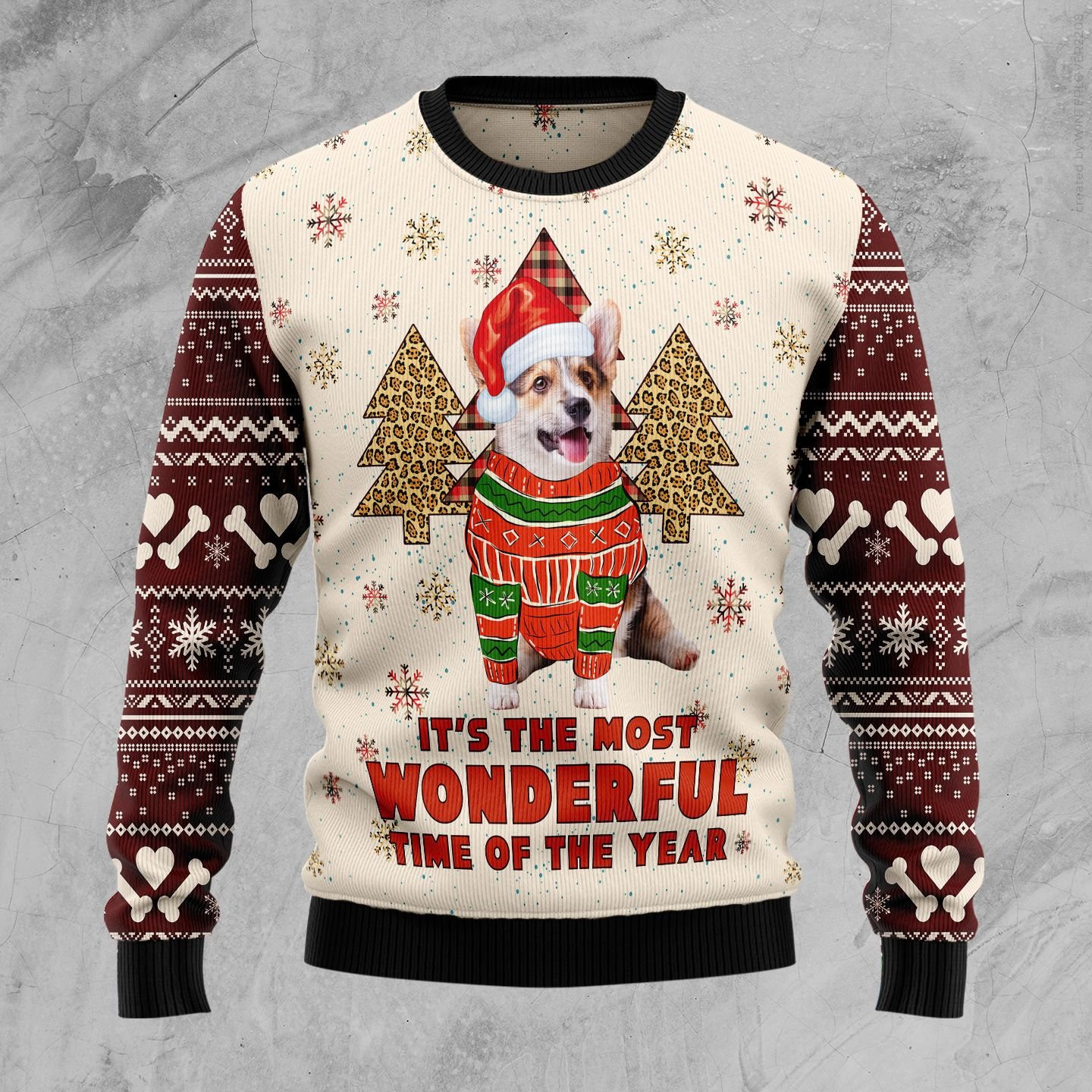 Corgi The Most Beautiful Time Ugly Christmas Sweater Adult 3D Funny Matching for family