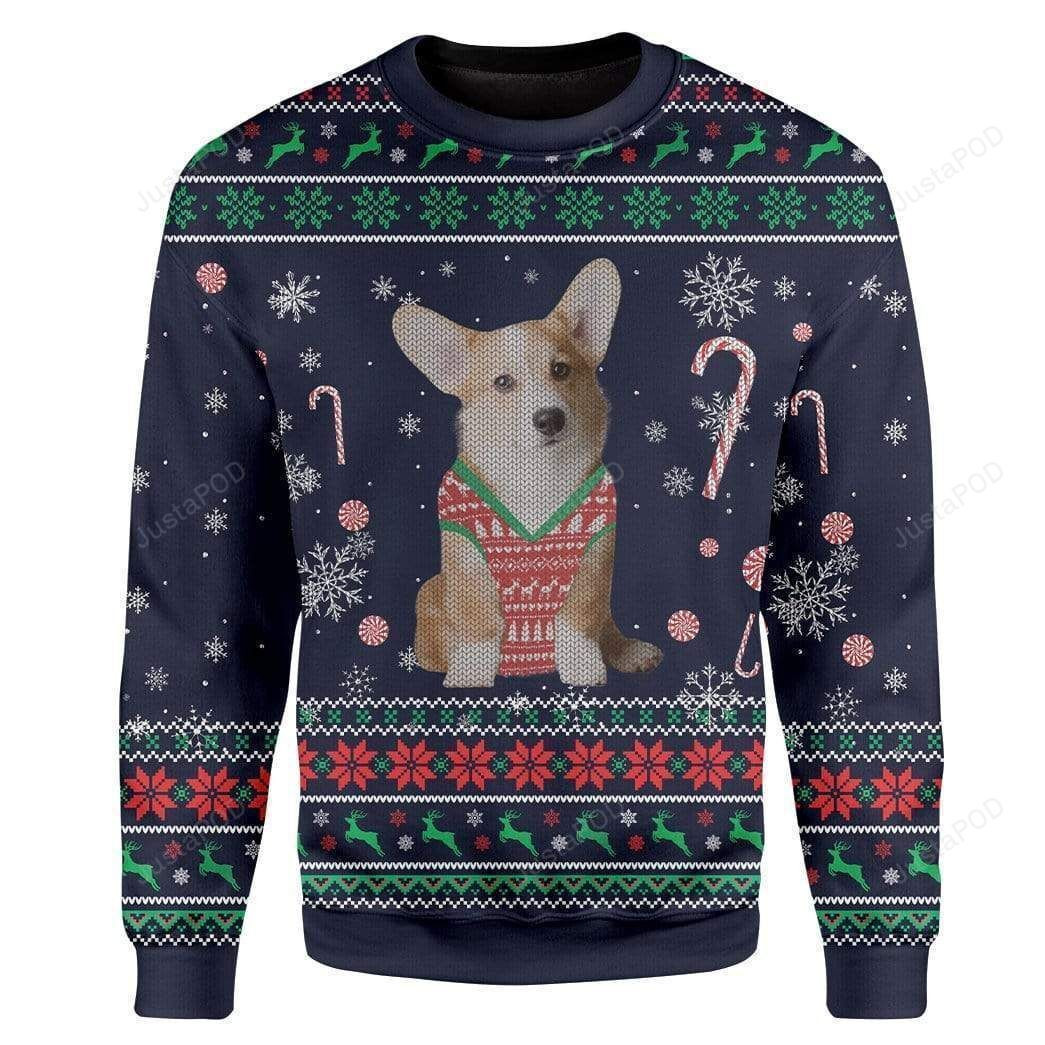Corgi Ugly Christmas Sweater Adult 3D Funny Matching for family
