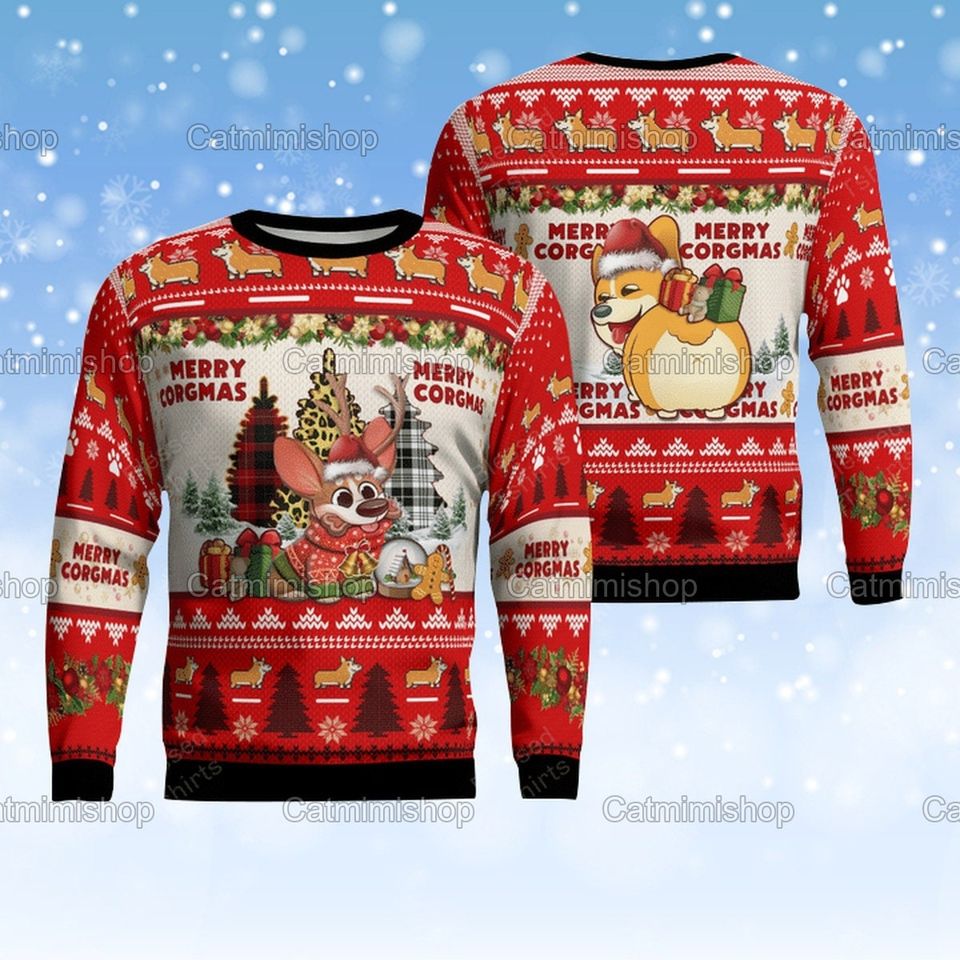 Corgi Ugly Christmas Sweater - Festive Gift for Corgi Lovers